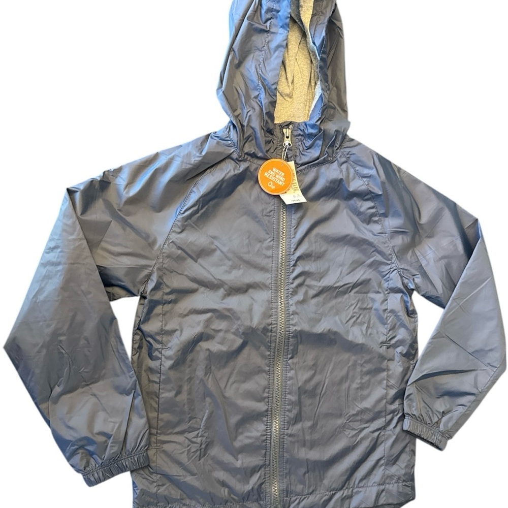 Blue Hooded Windbreaker Jacket